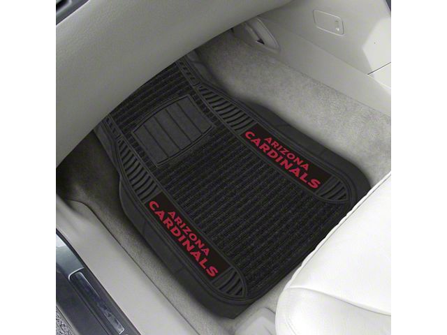 Molded Front Floor Mats with Arizona Cardinals Logo (Universal; Some Adaptation May Be Required)