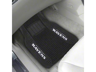 Molded Front Floor Mats with Baltimore Ravens Logo (Universal; Some Adaptation May Be Required)