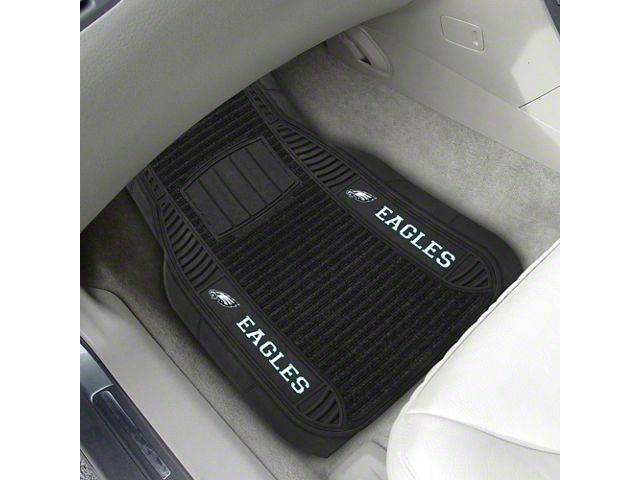 Molded Front Floor Mats with Philadelphia Eagles Logo (Universal; Some Adaptation May Be Required)