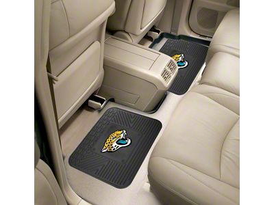 Molded Rear Floor Mats with Jacksonville Jaguars Logo (Universal; Some Adaptation May Be Required)