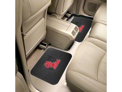 Molded Rear Floor Mats with Ole Miss Logo (Universal; Some Adaptation May Be Required)