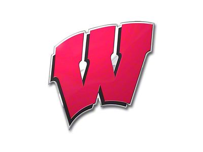 University of Wisconsin Embossed Emblem; Red (Universal; Some Adaptation May Be Required)