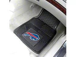 Vinyl Front Floor Mats with Buffalo Bills Logo; Black (Universal; Some Adaptation May Be Required)