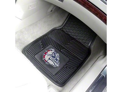 Vinyl Front Floor Mats with Gonzaga University Logo; Black (Universal; Some Adaptation May Be Required)