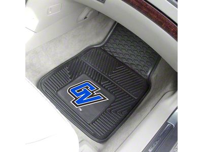Vinyl Front Floor Mats with Grand Valley State University Logo; Black (Universal; Some Adaptation May Be Required)