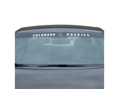 Windshield Decal with Colorado Rockies Logo; White (Universal; Some Adaptation May Be Required)