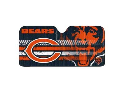 Windshield Sun Shade with Chicago Bears Logo; Navy (Universal; Some Adaptation May Be Required)