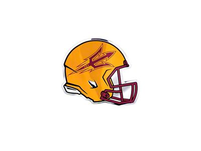 Arizona State University Embossed Helmet Emblem; Maroon and Gold (Universal; Some Adaptation May Be Required)
