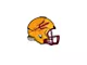 Arizona State University Embossed Helmet Emblem; Maroon and Gold (Universal; Some Adaptation May Be Required)