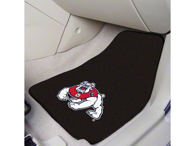 Carpet Front Floor Mats with Fresno State Logo; Black (Universal; Some Adaptation May Be Required)