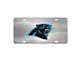 License Plate with Carolina Panthers Logo; Stainless Steel (Universal; Some Adaptation May Be Required)