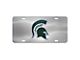 License Plate with Michigan State University Logo; Stainless Steel (Universal; Some Adaptation May Be Required)