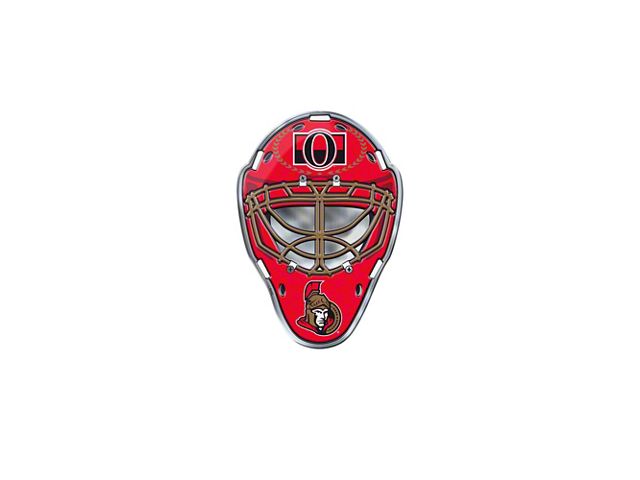 Ottawa Senators Embossed Helmet Emblem; Red and Black (Universal; Some Adaptation May Be Required)