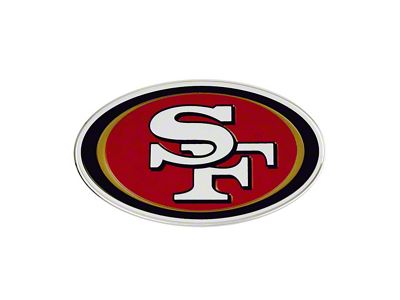 San Francisco 49ers Embossed Emblem; Red (Universal; Some Adaptation May Be Required)