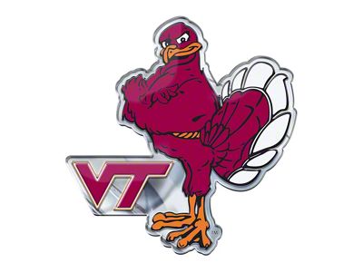 Virginia Tech Embossed Emblem; Red (Universal; Some Adaptation May Be Required)