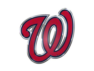 Washington Nationals Embossed Emblem; Red (Universal; Some Adaptation May Be Required)