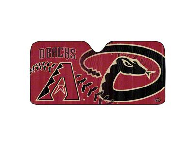 Windshield Sun Shade with Arizona Diamondbacks Logo; Red (Universal; Some Adaptation May Be Required)