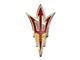 Arizona State University Embossed Emblem; Maroon and Gold (Universal; Some Adaptation May Be Required)