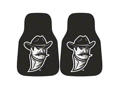 Carpet Front Floor Mats with New Mexico State University Logo; Crimson (Universal; Some Adaptation May Be Required)