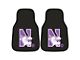 Carpet Front Floor Mats with Northwestern University Logo; Black (Universal; Some Adaptation May Be Required)