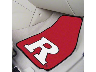 Carpet Front Floor Mats with Rutgers University Logo; Red (Universal; Some Adaptation May Be Required)