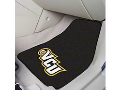 Carpet Front Floor Mats with VCU University Logo; Black (Universal; Some Adaptation May Be Required)