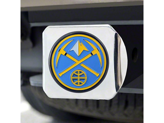 Hitch Cover with Denver Nuggets Logo; Chrome (Universal; Some Adaptation May Be Required)