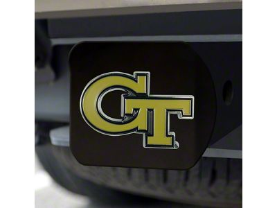 Hitch Cover with Georgia Tech Logo; Gold (Universal; Some Adaptation May Be Required)