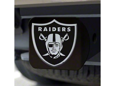 Hitch Cover with Las Vegas Raiders Logo; Black (Universal; Some Adaptation May Be Required)