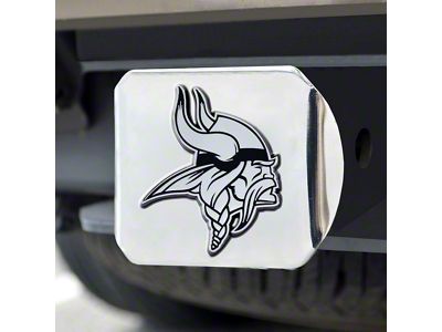 Hitch Cover with Minnesota Vikings Logo; Chrome (Universal; Some Adaptation May Be Required)