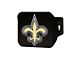 Hitch Cover with New Orleans Saints Logo; Gold (Universal; Some Adaptation May Be Required)