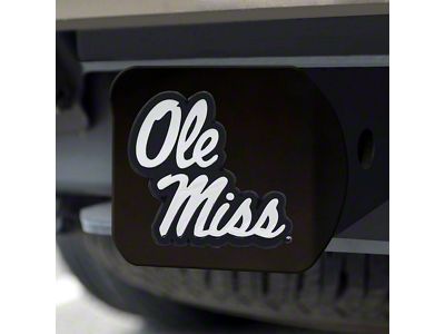 Hitch Cover with Ole Miss Logo; Navy (Universal; Some Adaptation May Be Required)