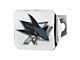 Hitch Cover with San Jose Sharks Logo; Chrome (Universal; Some Adaptation May Be Required)