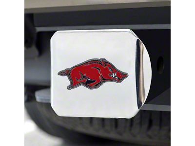 Hitch Cover with University of Arkansas Logo; Chrome (Universal; Some Adaptation May Be Required)