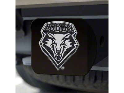 Hitch Cover with University of New Mexico Logo; Black (Universal; Some Adaptation May Be Required)