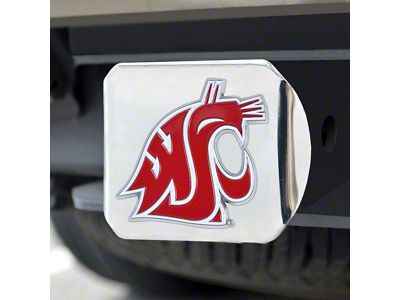 Hitch Cover with Washington State University Logo; Chrome (Universal; Some Adaptation May Be Required)