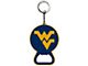 Keychain Bottle Opener with West Virginia University Logo; Blue and Yellow