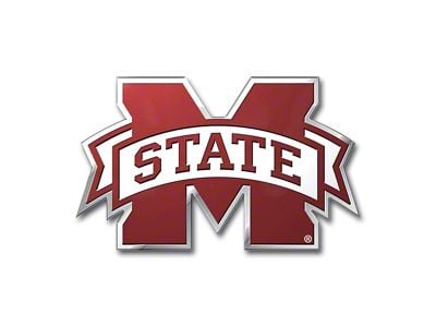 Mississippi State University Embossed Emblem; Maroon (Universal; Some Adaptation May Be Required)