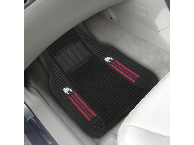 Molded Front Floor Mats with Washington State University Logo (Universal; Some Adaptation May Be Required)