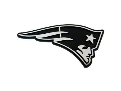 New England Patriots Molded Emblem; Chrome (Universal; Some Adaptation May Be Required)