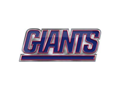 New York Giants Embossed Emblem; Dark Blue (Universal; Some Adaptation May Be Required)