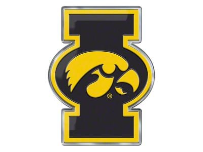 University of Iowa Embossed Emblem; Gold and Black (Universal; Some Adaptation May Be Required)