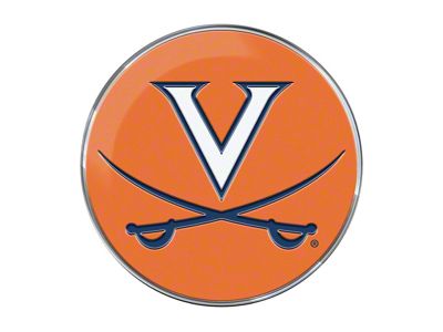 University of Virginia Embossed Emblem; Blue and Orange (Universal; Some Adaptation May Be Required)