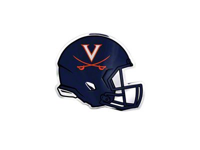 University of Virginia Embossed Helmet Emblem; Blue and Orange (Universal; Some Adaptation May Be Required)