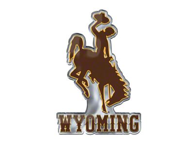 University of Wyoming Embossed Emblem; Brown and Yellow (Universal; Some Adaptation May Be Required)