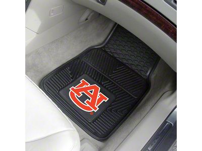 Vinyl Front Floor Mats with Auburn University Logo; Black (Universal; Some Adaptation May Be Required)