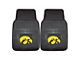 Vinyl Front Floor Mats with University of Iowa Logo; Black (Universal; Some Adaptation May Be Required)