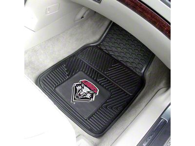 Vinyl Front Floor Mats with University of New Mexico Logo; Black (Universal; Some Adaptation May Be Required)