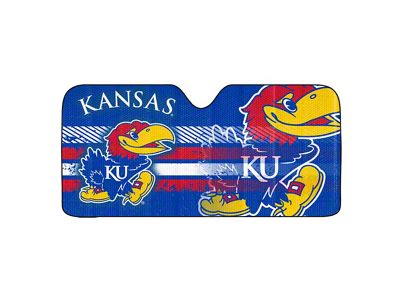 Windshield Sun Shade with University of Kansas Logo; Blue (Universal; Some Adaptation May Be Required)