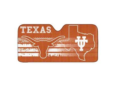 Windshield Sun Shade with University of Texas Logo; Orange (Universal; Some Adaptation May Be Required)
